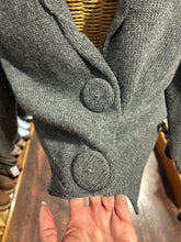 Load image into Gallery viewer, Prada Gray Cashmere Blend scalloped Snap Buttons back detail Sweater
