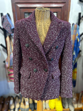 Load image into Gallery viewer, Rag &amp; Bone Violet Wool Blend Tweed Buttons shoulder pads Blazer
