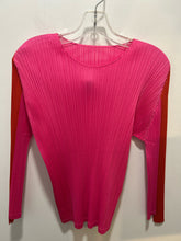 Load image into Gallery viewer, Issey Miyake Pink Poly Pleat Longsleeve Top, Gently Worn underarms, Size S
