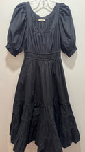 Load image into Gallery viewer, Ulla Johnson Black Cotton Tiered puff sleeve Dress, Size 4
