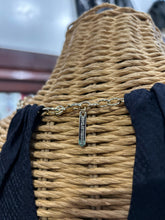 Load image into Gallery viewer, Scanlon&amp;Theodore Navy Silk chain detail Halter Top
