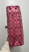 Load image into Gallery viewer, Coach Pink Leather &amp; Canvas Logo Size Medium shoulder bag Purse
