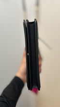 Load image into Gallery viewer, Tory Burch Black Leather EMBOSSED LOGO tassle detail Purse
