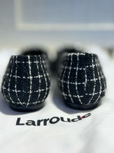 Load image into Gallery viewer, Larroude Black &amp; White Embellished flat Shoe, Size 6
