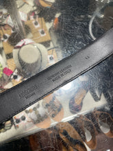 Load image into Gallery viewer, Moschino Black Leather W/ gold Lettering accent Belt, Size 40

