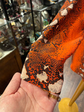 Load image into Gallery viewer, Equipment Orange &amp; Black Silk Reptile Button up Top, Size XS
