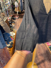 Load image into Gallery viewer, JAGA Black Linen sheer Tunic style Top

