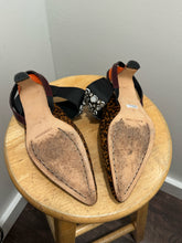 Load image into Gallery viewer, Rachel Comey brown, black, red Calf Hair W/Gemstones kitten heel Shoe, Size 9
