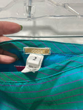 Load image into Gallery viewer, dosa green, blue &amp; pink Silk Stripe Sparkle Skirt, Size 2=Medium
