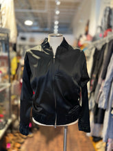 Load image into Gallery viewer, APL Black Acetate bomber style Shiny Zip Up Jacket

