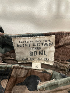 Nili Lotan army Cotton Camo Pant, Size 6