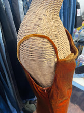 Load image into Gallery viewer, jnsq Orange Velvet Thin Strap W/Ruching Long Dress, Size 6
