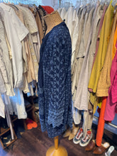 Load image into Gallery viewer, Johnny Was Navy Cupra Blend Floral Button up longsleeve Dress, Size L
