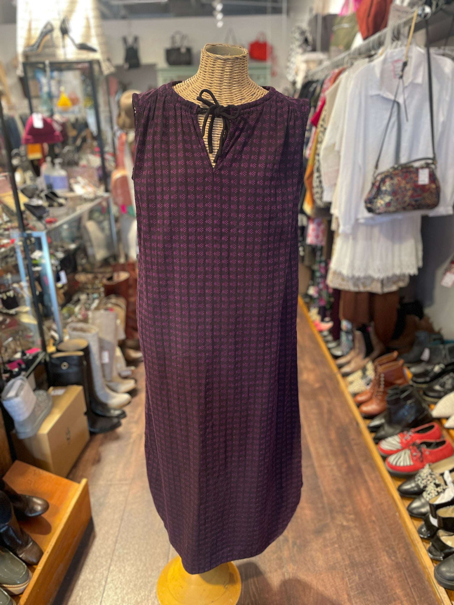 Ace & Jig Purple Cotton Print Sleeveless maxi Dress, Size S