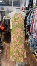 Load image into Gallery viewer, Ali Golden pink &amp; green Polyester &amp; Viscose textured floral Sleeveless Dress, Size M
