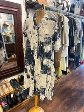 Load image into Gallery viewer, amato rizzi beige &amp; blue Cotton Blend Abstract Shirt Dress oversized Dress
