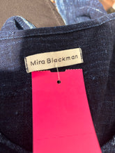 Load image into Gallery viewer, Mira Blackman Dark Wash Blend raw hem Boxy Top

