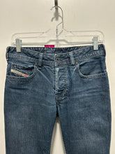 Load image into Gallery viewer, Diesel Dark Wash Cotton kick flare Jeans, Size 27

