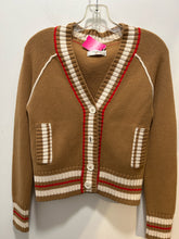 Load image into Gallery viewer, Wales Bonner Camel Wool Blend striped Button up cardigan, As Is-missing button, Size S
