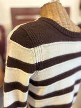 Load image into Gallery viewer, Solid &amp; Striped Pink &amp; Brown Wool &amp; cashmere Stripe Cropped Sweater, Size M
