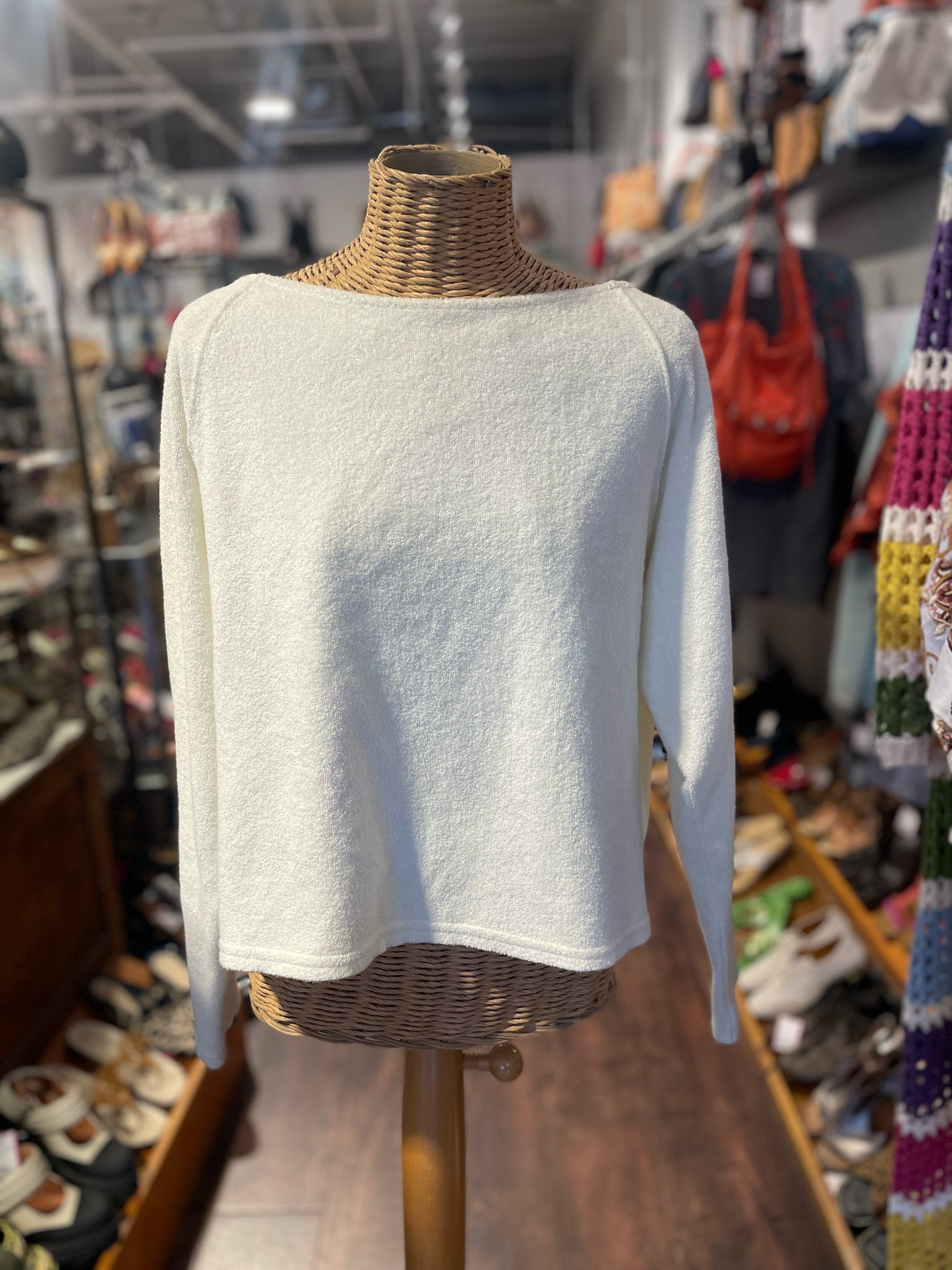 ATM Off white Cotton Longsleeve NWT Sweater, Size M