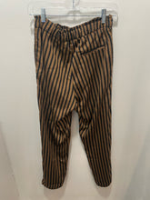 Load image into Gallery viewer, Pomandere Black &amp; Brown Viscose blend striped stretch waist tapered Pant
