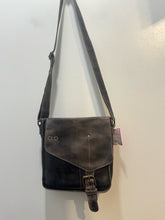 Load image into Gallery viewer, Bed Stu Grey Leather Distressed Size Medium brass accents Purse
