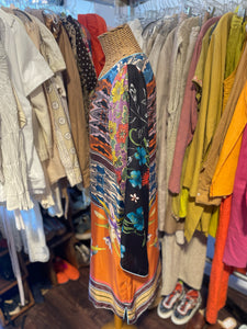 Johnny Was multicolor Silk Printed bell sleeve Dress, Size M