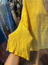 Load image into Gallery viewer, CP Shades Yellow Linen v neck longsleeve Top
