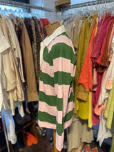 Load image into Gallery viewer, Clare V. pink &amp; green Cotton Stripe &quot;preppy chic&quot; Top, Size M
