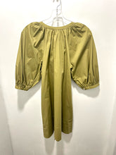 Load image into Gallery viewer, STAUD olive Green Cotton Blend button down puff sleeve Dress, Size XS
