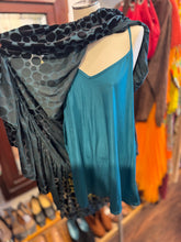Load image into Gallery viewer, Alembika Black &amp; Teal nylon &amp; elastane Polka Dot Long sleeve ruffle bottom Dress, Size Plus Size
