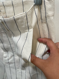 The GREAT offwhite&blue Cotton Pinstripe Hem detail Pant, Size 26