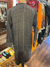 Load image into Gallery viewer, Erica Tanov Grey Silk gold lines Longsleeve Dress
