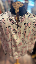 Load image into Gallery viewer, ESCADA beige &amp; pink Silk fashion print high collar blouse, Size 36
