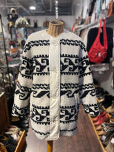 Load image into Gallery viewer, Isabel Marant Etoile Beige &amp; Black Blend sherpa accent Button up Coat, Size L/XL
