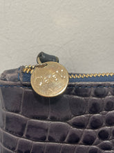 Load image into Gallery viewer, Clare V. Navy Leather Embossed backpack W/Duster
