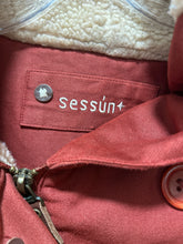 Load image into Gallery viewer, Sessun Brick Red Cotton Blend Sherpa Lined hooded Jacket, Size M
