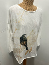 Load image into Gallery viewer, Krista Larson white, yellow, &amp; green Cotton Bird long sleeve Top
