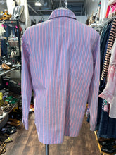 Load image into Gallery viewer, marimekko pink &amp; lavender Cotton striped button down Top, Size M
