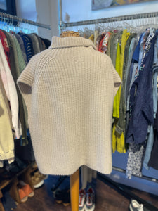 KristenseN du Nord fog Cashmere Ribbed Short sleeve Sweater, Size 2=Medium
