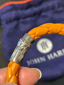John Hardy Gently Worn orange & silver Leather Bracelet with duster