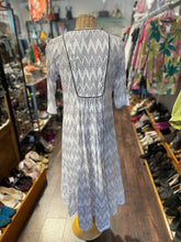 Load image into Gallery viewer, Layla white &amp; black Cotton Printed Maxi longsleeve Dress, Size M
