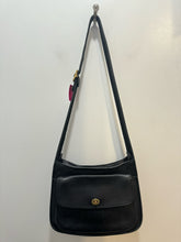 Load image into Gallery viewer, Coach Black Leather gold accent crossbody Vintage Purse

