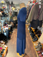 Load image into Gallery viewer, Max &amp; Moi Blue Silk Short sleeve Dress W/trim, Size M
