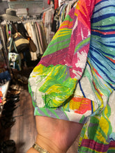 Load image into Gallery viewer, FARM Rio white &amp; multi Cotton Abstract Puffy Sleeve maxi Dress, Size S
