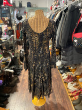 Load image into Gallery viewer, FUZZI Black &amp; Tan polyamide Abstract Cowl neck longsleeve Dress, Size L
