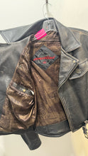 Load image into Gallery viewer, StreetLine Black Leather detail trim moto style Jacket, Size M
