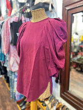 Load image into Gallery viewer, ISABEL MARANT Fuschia Lyocel ruffe sleeves Short sleeve Bow Top

