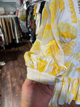 Load image into Gallery viewer, acler White &amp; yellow Blend Printed Puffy Sleeve mini Dress, AS IS, Size S
